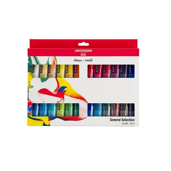 Amsterdam akrylmaling - 24x20ml ass. farger